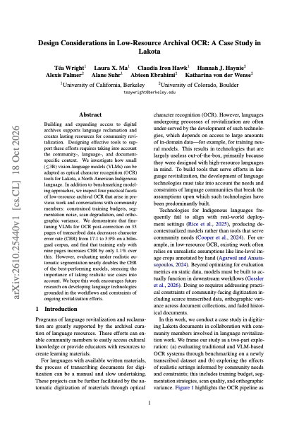Design Considerations in Low-Resource Archival OCR preview